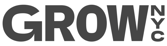 The logo for Grow NYC, a nonprofit based in New York.